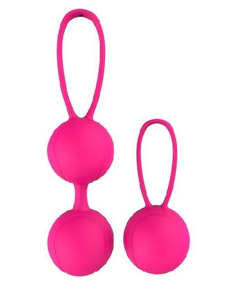 Набор розовых вагинальных шариков PLEASURE BALLS   EGGS DUO BALL SET от Dream Toys