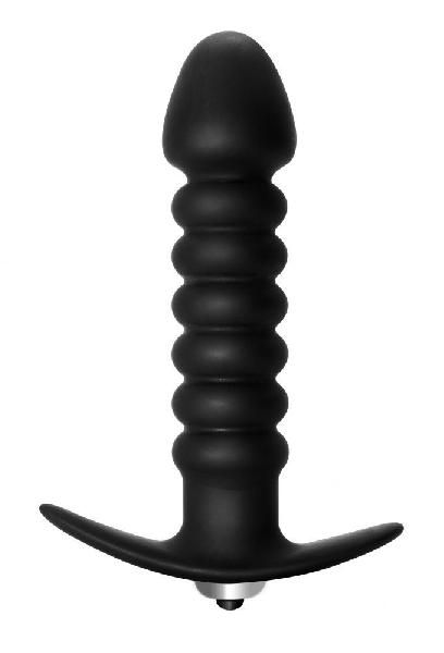 Чёрная анальная вибропробка Twisted Anal Plug - 13 см. от Lola toys