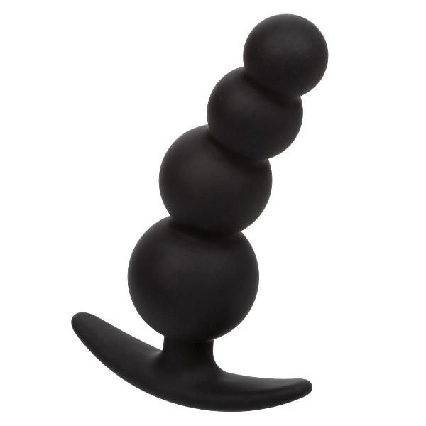 Черная анальная ёлочка для ношения Beaded Plug - 9 см. от California Exotic Novelties