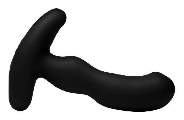 Черный массажер простаты Pro-Digger 7X Silicone Stimulating Beaded P-Spot Vibe от XR Brands