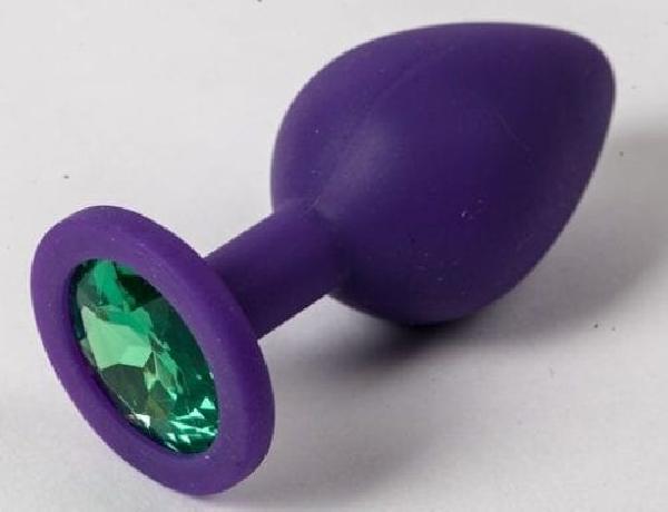 Фиолетовая силиконовая пробка с зеленым кристаллом - 7,3 см.  от Сумерки богов