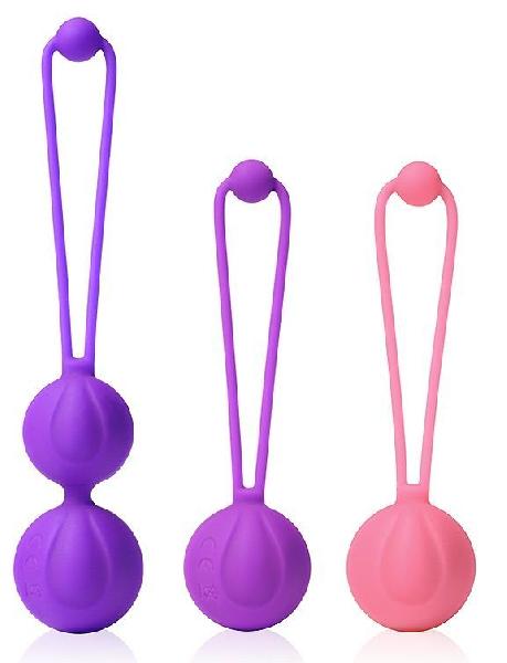 Набор из 3 разноцветных вагинальных шариков от aixiASIA