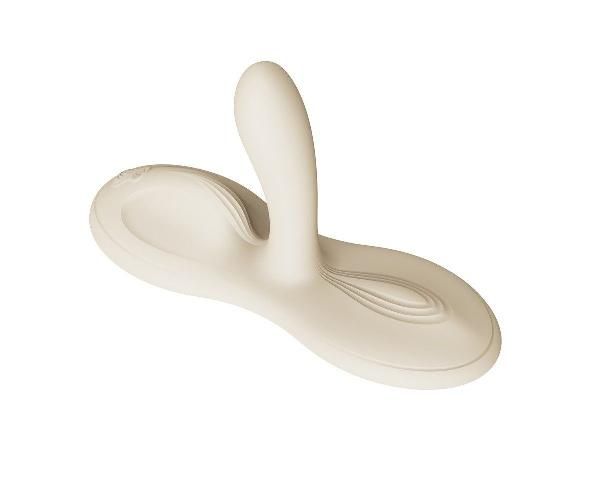 Белая виброподушка с функцией нагрева Flora от Zalo