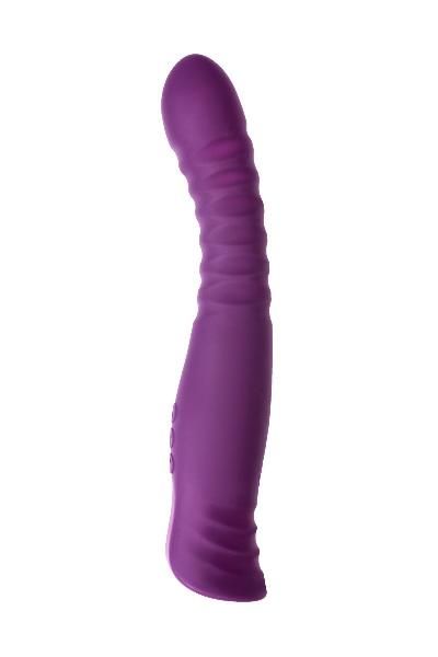 Фиолетовый гибкий вибратор Lupin с ребрышками - 22 см. от ToyFa