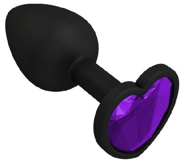 Черная силиконовая пробка с фиолетовым кристаллом - 7,3 см. от Сумерки богов