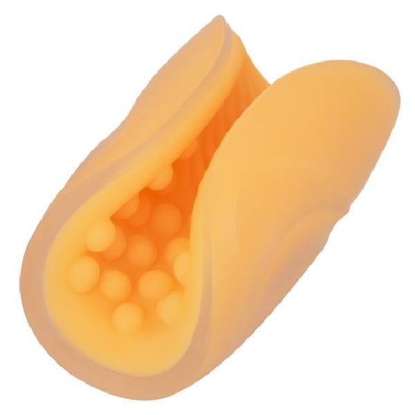 Оранжевый рельефный мастурбатор Dual Grip от California Exotic Novelties