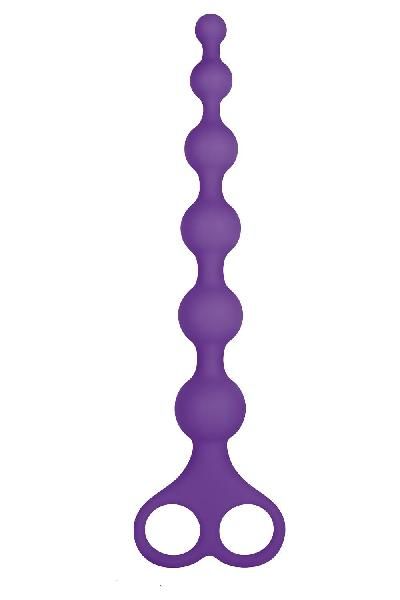 Фиолетовая анальная цепочка 8 Inch Ribbed Silicone Anal Beads - 26 см. от NMC
