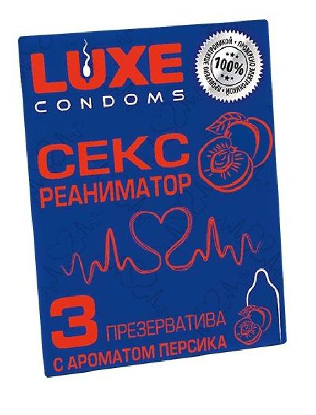 Презервативы с ароматом персика  Сексреаниматор  - 3 шт. от Luxe