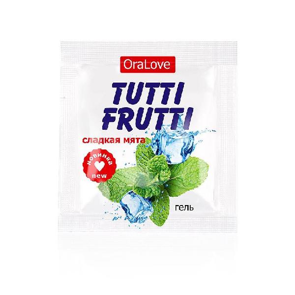 Пробник гель-смазки Tutti-frutti со вкусом мяты - 4 гр. от Биоритм