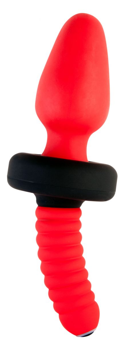 Красный двусторонний анальный вибратор - 22 см. от ToyFa