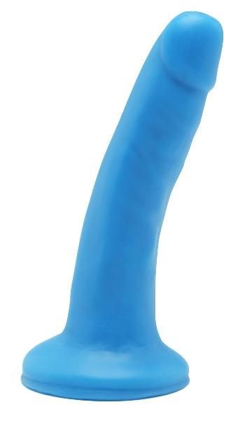 Голубой гладкий фаллоимитатор на присоске Happy Dicks Dong 6 inch - 15,2 см. от Toy Joy