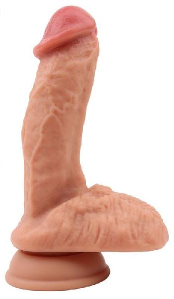 Телесный фаллоимитатор на присоске The Real Deal Dildo - 18 см. от Chisa