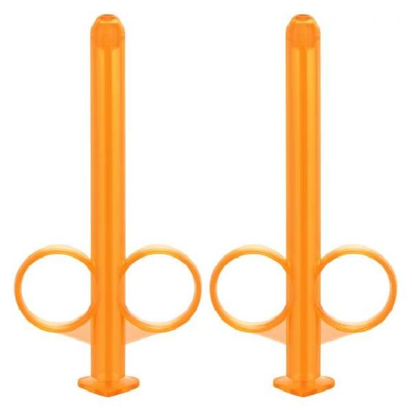 Набор из 2 оранжевых шприцов для введения лубриканта Lube Tube от California Exotic Novelties