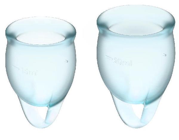 Набор голубых менструальных чаш Feel confident Menstrual Cup от Satisfyer