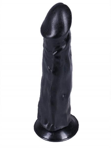 Черный фаллоимитатор-реалистик на присоске №27 - 19,5 см. от Сумерки богов