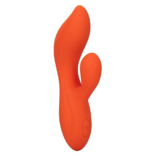 Оранжевый вибратор-кролик Liquid Silicone Dual Teaser от California Exotic Novelties