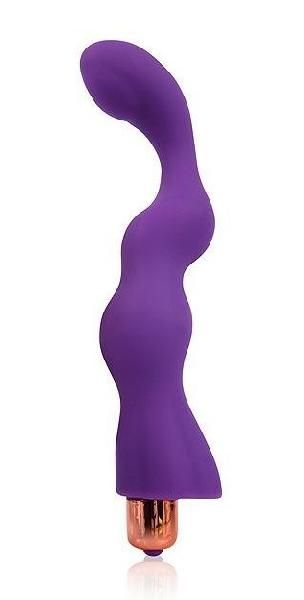 Фиолетовый рельефный вибромассажер - 17,5 см. от Bior toys