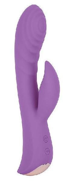 Фиолетовый вибромассажер-кролик 5  Silicone Ripple Passion - 19,1 см. от Erokay