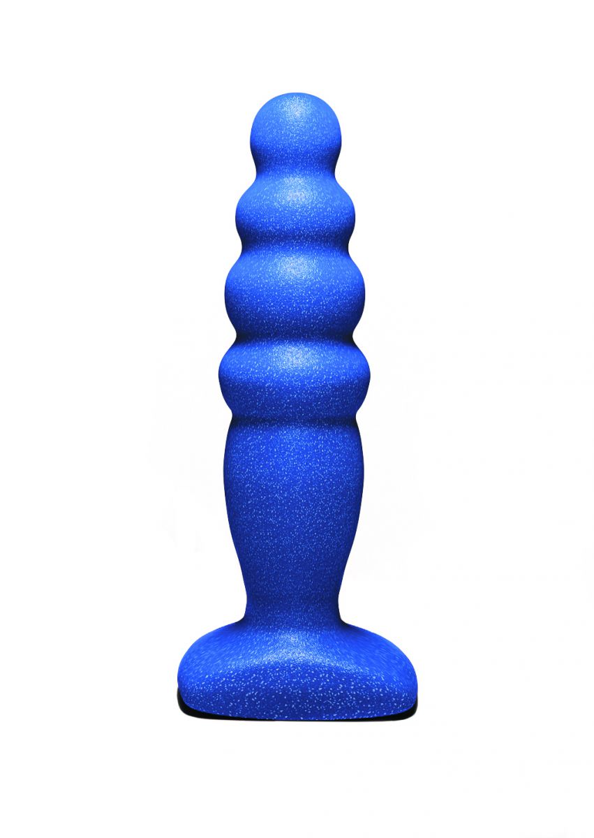 Синий анальный стимулятор Small Bubble Plug - 11 см. от Lola toys