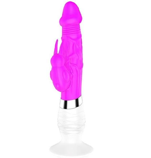 Фиолетовый вибратор BELLA с клиторальным стимулятором - 26 см. от Dibe
