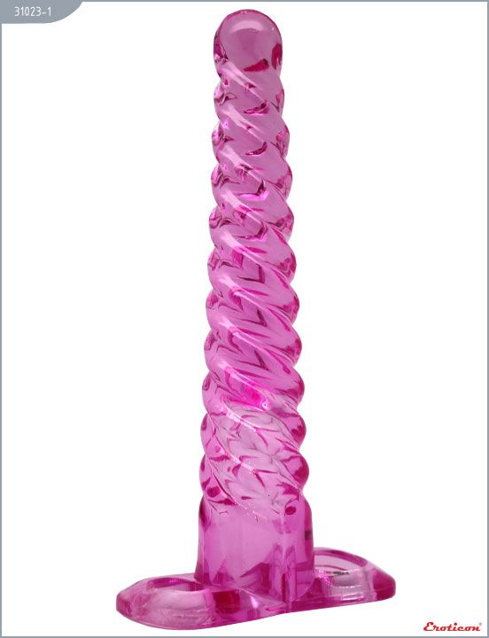 Розовый анальный конус со спиралевидным рельефом - 16 см. от Eroticon