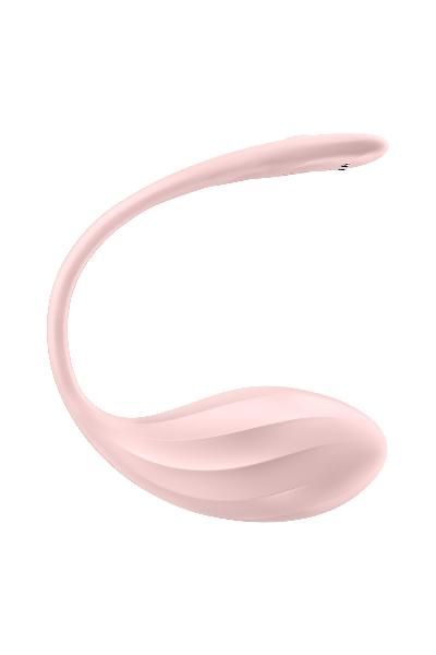 Розовое виброяйцо Ribbed Petal с пультом ДУ от Satisfyer