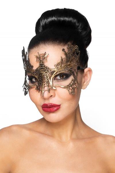 Золотистая карнавальная маска  Селена  от Сумерки богов