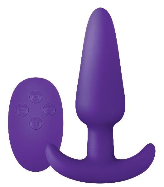 Фиолетовая анальная вибропробка с пультом ДУ Luxe Zenith Wireless Plug - 9,9 см. от NS Novelties