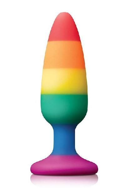 Разноцветная анальная втулка RAINBOW ANAL PLUG MEDIUM - 14 см. от Dream Toys