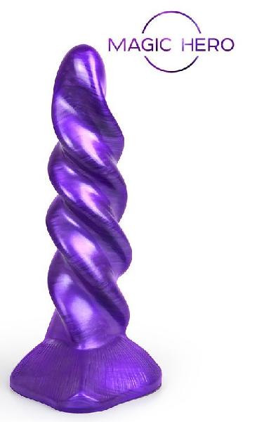 Фиолетовый фантазийный спиралевидный фаллоимитатор - 23 см. от Bior toys