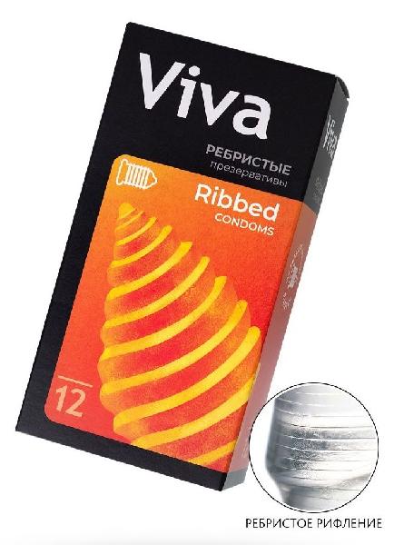 Ребристые презервативы VIVA Ribbed - 12 шт. от VIZIT
