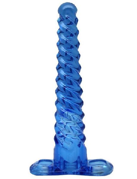 Синий спиралевидный анальный конус - 17 см. от Eroticon