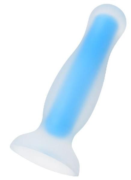 Голубая, светящаяся в темноте анальная втулка Kyle Glow - 10 см. от ToyFa