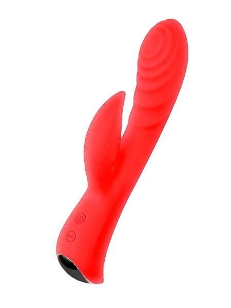 Красный перезаряжаемый вибратор-кролик - 19,1 см. от Erokay