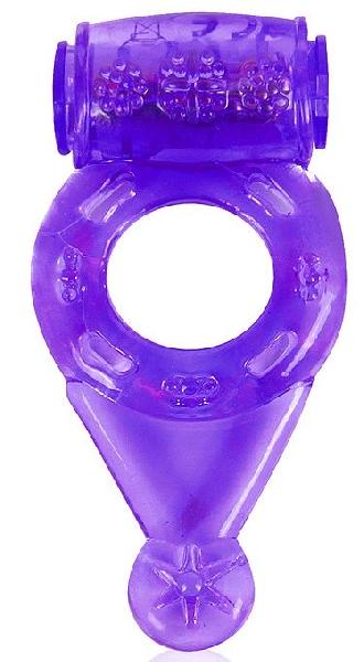 Фиолетовое эрекционное виброкольцо с шипиками от Bior toys