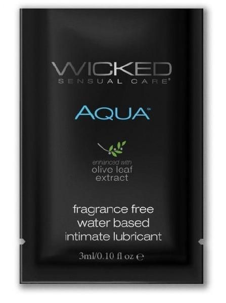 Легкий лубрикант на водной основе с алое Wicked Aqua - 3 мл. от Wicked