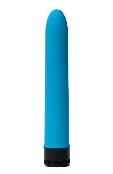 Голубой гладкий вибратор с силиконовым напылением - 17,5 см. от 4sexdreaM