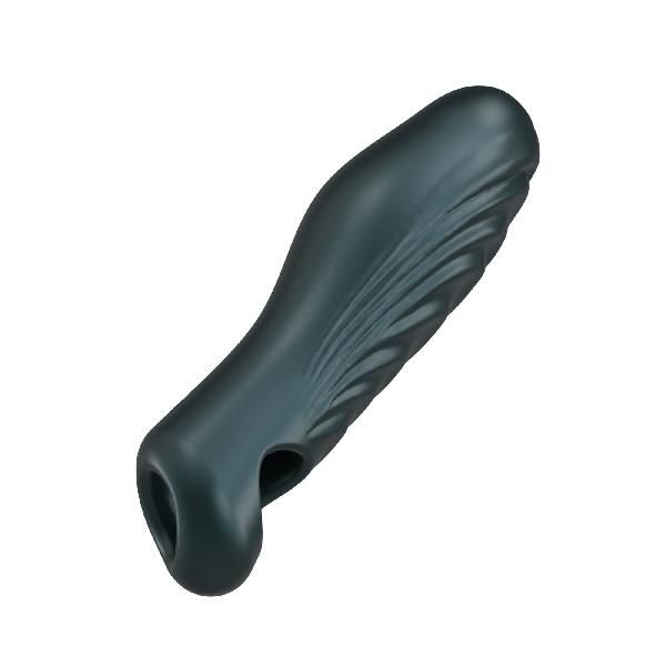 Серая силиконовая насадка на пенис с подхватом Manwan Ryzer от Manwan