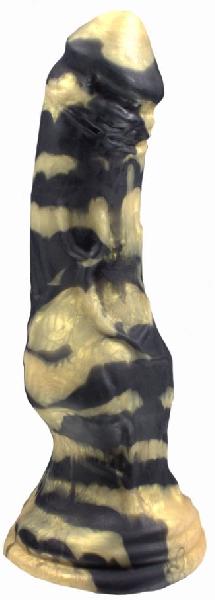 Черно-золотистый фаллоимитатор  Оборотень medium  - 30,5 см. от Erasexa