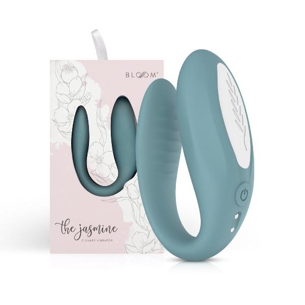Голубой C-образный вибростимулятор для пар The Jasmine от ONE DC B.V.