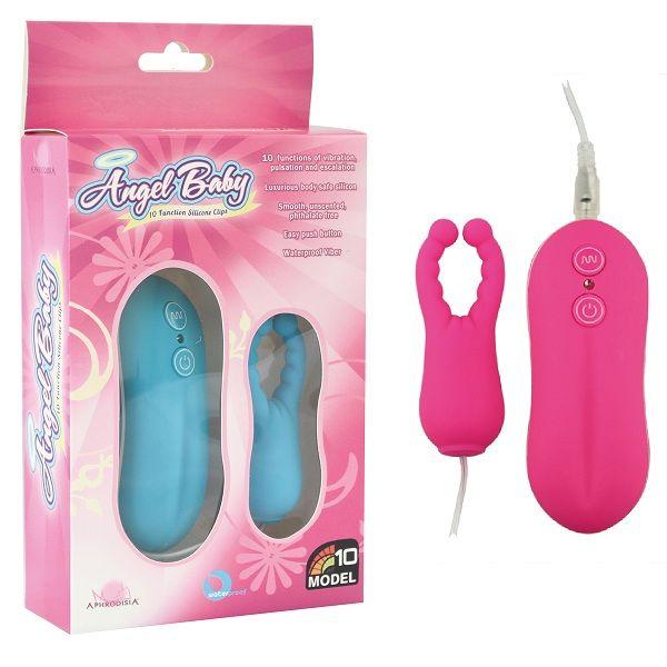Розовый вибростимулятор с усиками Angel Baby NIpple Cock clips  от Howells