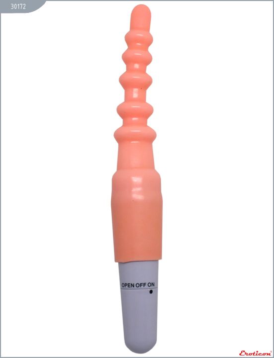 Телесный гелевый анальный вибратор - 20,5 см. от Eroticon