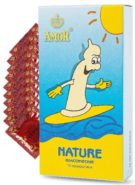 Классические презервативы AMOR Nature  Яркая линия  - 10 шт. от AMOR