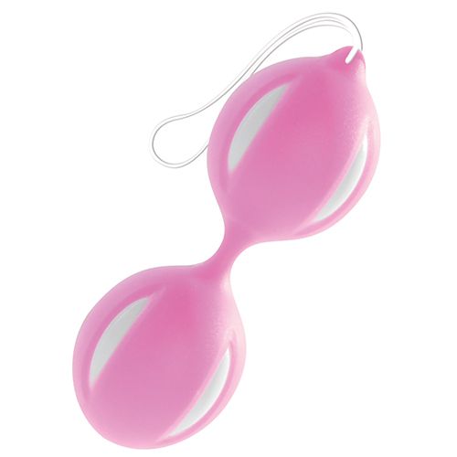 Розово-белые вагинальные шарики  от White Label