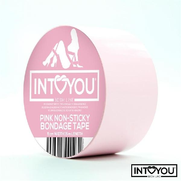 Розовый скотч для фиксации Non-Sticky Bondage Tape - 15 м. от Intoyou