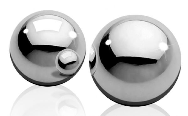 Серебристые металлические вагинальные шарики Heavy Weight Ben-Wa-Balls от Shots Media BV
