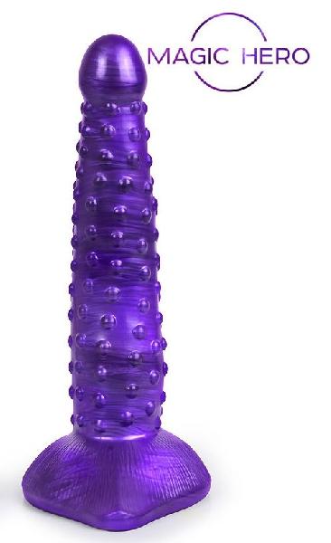 Фиолетовый фантазийный фаллоимитатор с пупырышками - 25 см. от Bior toys