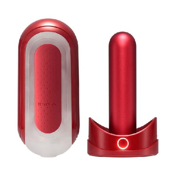 Красный мастурбатор Flip Zero Red   Warmer с подогревом от Tenga