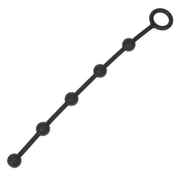 Черная анальная цепочка с кольцом - 30 см. от OYO