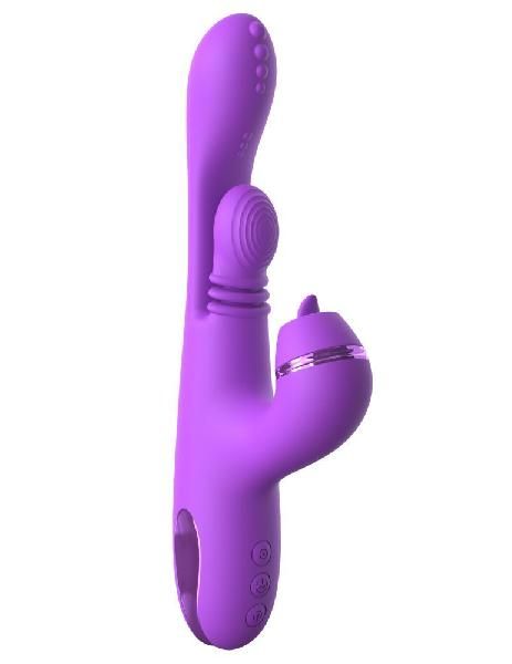 Фиолетовый вибратор с тройной стимуляцией Intimotion Pulse Pro - 24 см. от Pipedream